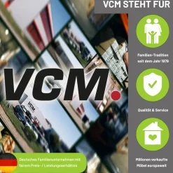 VCM XXL Büroschrank mit 5 Fächern mit Aufsatz und Schublade | moderner Aktenschrank mit Drehtüren | Maße ca. H. 240 x B. 70 x T. 39 cm – Lona 5-Fach