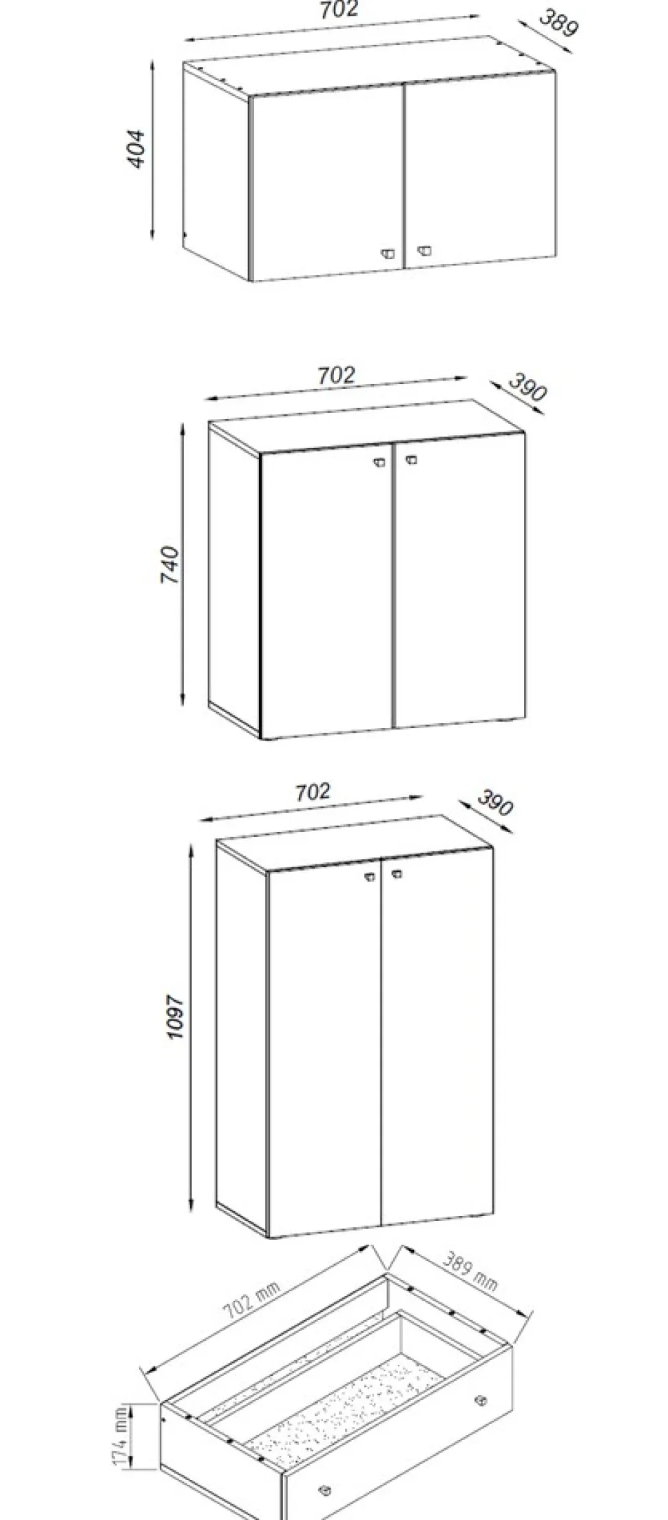 VCM XXL Büroschrank mit 5 Fächern mit Aufsatz und Schublade | moderner Aktenschrank mit Drehtüren | Maße ca. H. 240 x B. 70 x T. 39 cm – Lona 5-Fach