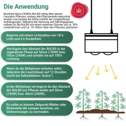 Venso EcoSolutions CANNA BULB 240, LED Pflanzenlampe, 240 Watt Grow Lampe Cannabis mit Vollspektrum LED + Infrarot, für 4-6 Pflanzen, Abstrahlwinkel 120°