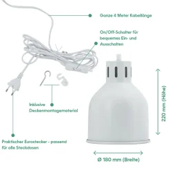 Venso EcoSolutions E27 SAGA Lampenschirm Rostfarben, LED Pflanzenlampe E27 Pflanzenleuchte, LED Wachstumslampe, Anzuchtlampe Gemüse, Pflanzenlicht, Lampenschirm Braun