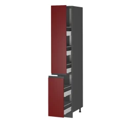 Vicco Apothekerhochschrank Küchenschrank Küchenmöbel R-Line J-Shape Anthrazit Rot 30 cm modern