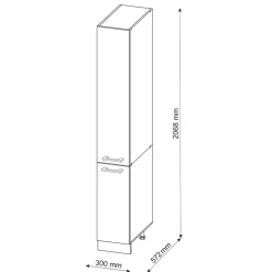Vicco Apothekerhochschrank Küchenschrank Küchenzeile R-Line 30 cm Weiß Beton