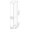 Vicco Apothekerhochschrank Fame-Line Eiche gefräst 30 cm