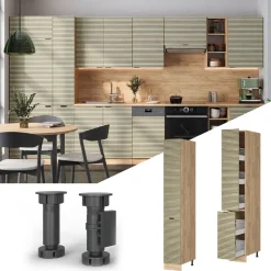 Vicco Apothekerhochschrank Fame-Line Eiche gefräst 30 cm