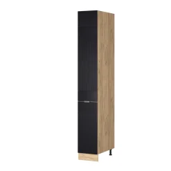 Vicco Apothekerhochschrank Fame-Line Eiche Schwarz gestreift 30 cm