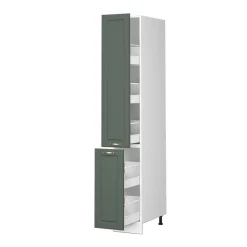 Vicco Apothekerhochschrank Küchenschrank Küchenmöbel Fame-Line Weiß Grün-Gold Landhaus 30 cm Küche Einbauküche Einschübe Aufbewahrung Küchenzeile
