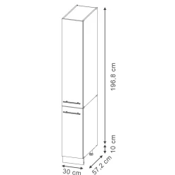 Vicco Apothekerhochschrank Fame-Line Weiß Dunkelblau Hochglanz 30 cm