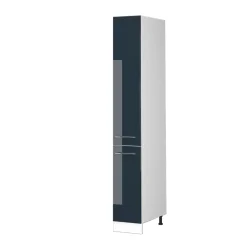 Vicco Apothekerhochschrank Fame-Line Weiß Dunkelblau Hochglanz 30 cm
