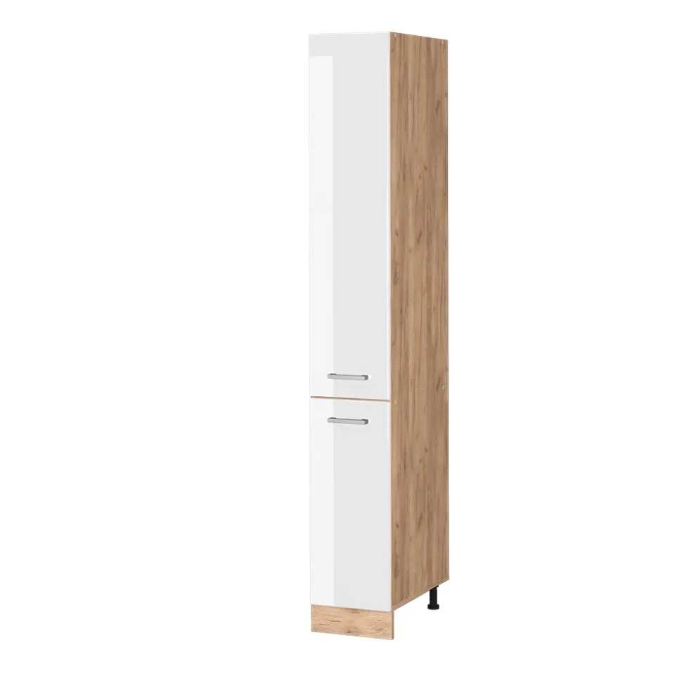 Vicco Apothekerhochschrank Küchenschrank Küchenzeile R-Line 30 cm Eiche Weiß