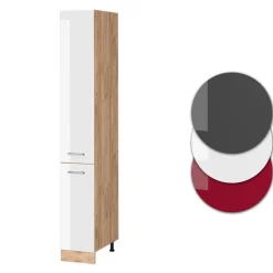 Vicco Apothekerhochschrank Küchenschrank Küchenzeile R-Line 30 cm Eiche Weiß