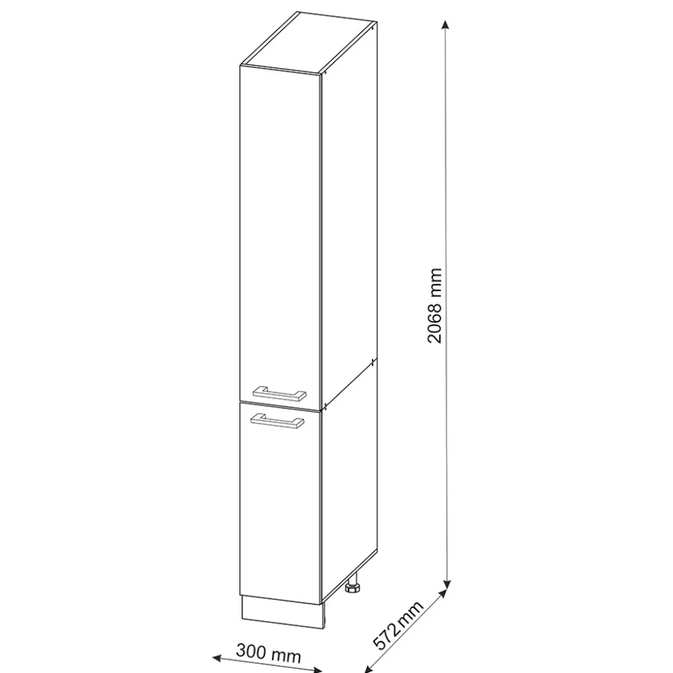 Vicco Apothekerhochschrank Küchenschrank Küchenzeile R-Line 30 cm Eiche Weiß