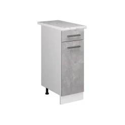 Vicco Apothekerunterschrank Küchenschrank Küchenzeile R-Line 30 cm Weiß Beton Arbeitsplatte