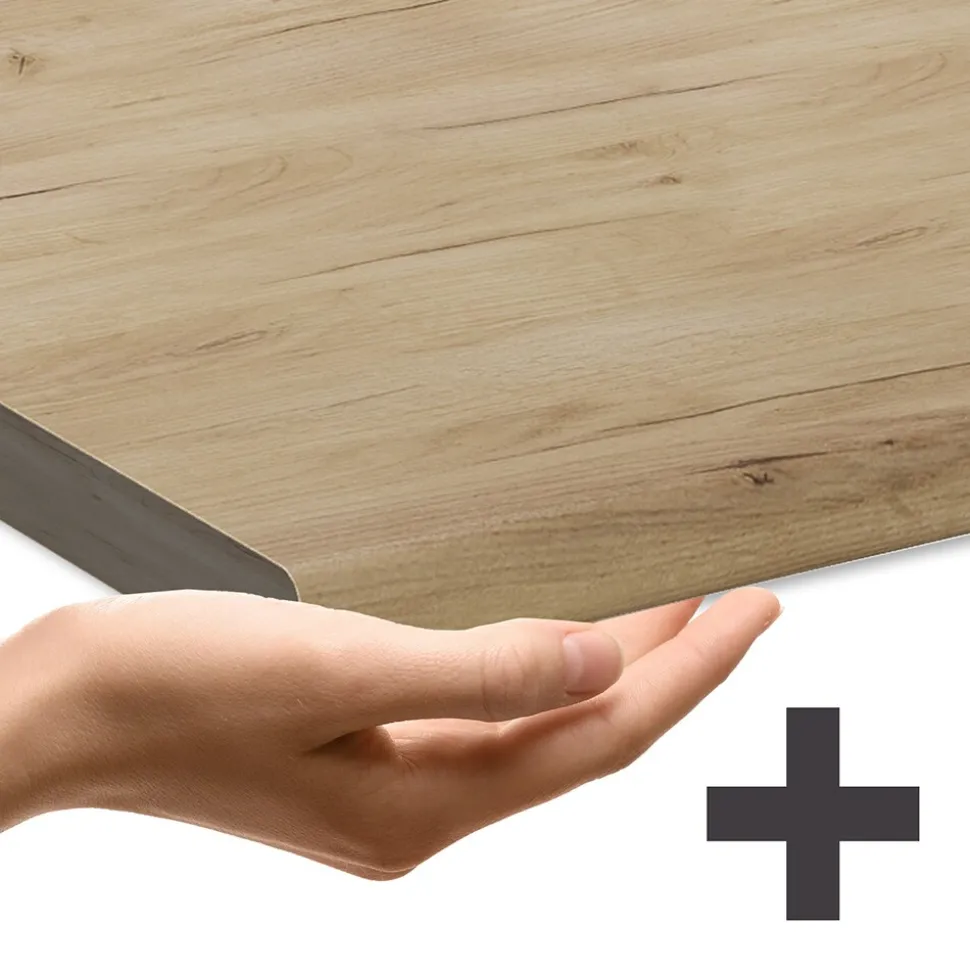 Vicco Apothekerunterschrank Fame-Line Eiche gefräst 30 cm mit Arbeitsplatte Eiche