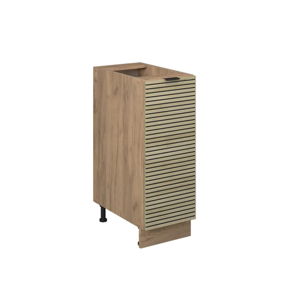 Vicco Apothekerunterschrank Fame-Line Eiche gefräst 30 cm mit Arbeitsplatte Eiche