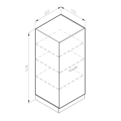 Vicco Backofenumbauschrank Küchenschrank Küchenzeile R-Line 60 cm Eiche Bordeaux große Tür
