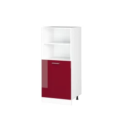 Vicco Backofenumbauschrank Küchenschrank Küchenzeile R-Line 60 cm Weiß Bordeaux kleine Tür Hochglanz