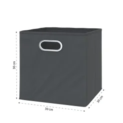 VICCO 2er Set Faltbox 30x30 cm anthrazit Faltkiste Aufbewahrungsbox Regalkorb