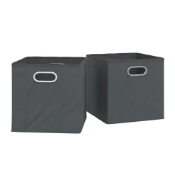 VICCO 2er Set Faltbox 30x30 cm anthrazit Faltkiste Aufbewahrungsbox Regalkorb