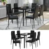 Vicco "Grand Metall", moderne Essgruppe mit Esszimmertisch und 6 Essstühle, Schwarz