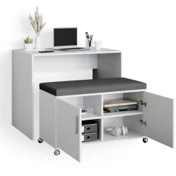 Vicco Schreibtisch Bürotisch Sitzbank gepolstert Flona Esstisch Schminktisch