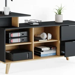 Vicco Schreibtisch Bürotisch Arbeitstisch Nautica Anthrazit XXL Ablage Basteltisch