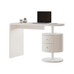 Vicco Schreibtisch Lara Weiß Hochglanz 120 x 50 cm 2 Schubladen