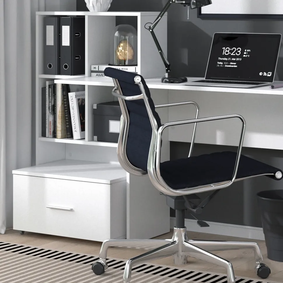 VICCO Schreibtisch LORIS Weiß Computer Bürotisch PC Regal Schublade Arbeitstisch