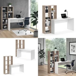 Vicco Schreibtisch mit Regal Mara Sonoma Raumteiler Computertisch Arbeitstisch