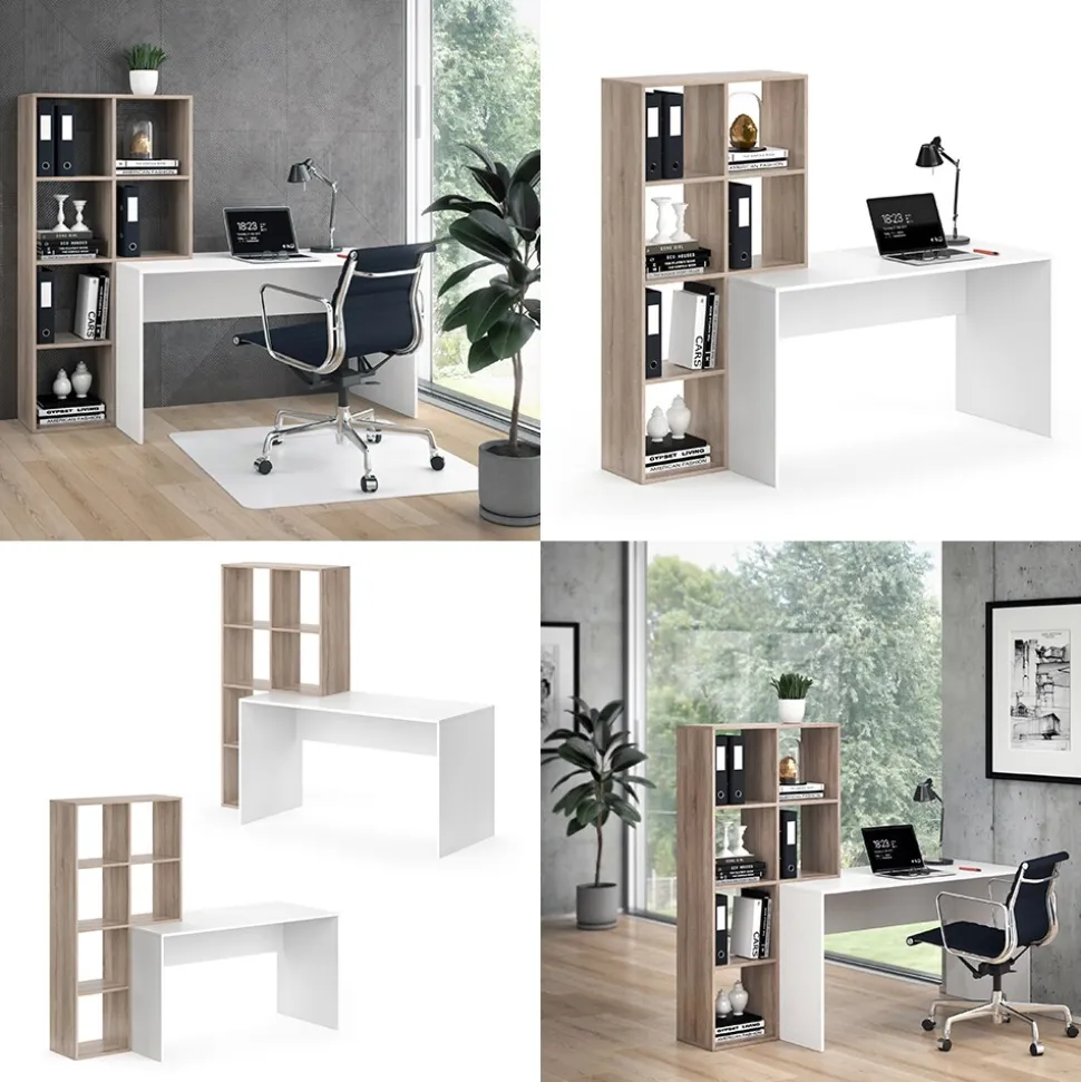 Vicco Schreibtisch mit Regal Mara Sonoma Raumteiler Computertisch Arbeitstisch