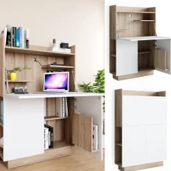 Vicco Schreibtischschrank Büroschrank Aktenschrank Alena Computertisch SON-Weiß