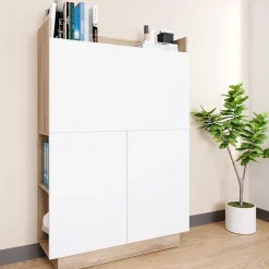 Vicco Schreibtischschrank Büroschrank Aktenschrank Alena Computertisch SON-Weiß