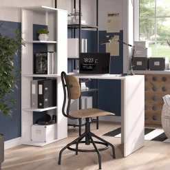 Vicco Schreibtisch Tower Weiß 122 x 55 cm mit 4 Fächern