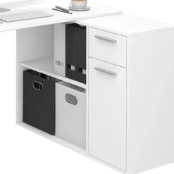 Vicco Schreibtsich Eckschreibtisch Schreibtischkombi Robin weiß Computertisch