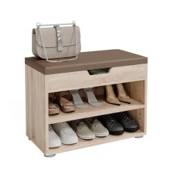 VICCO Schuhbank Schuhschrank Schuhablage Sitzbank Klappdeckel 6 Paar Sonoma