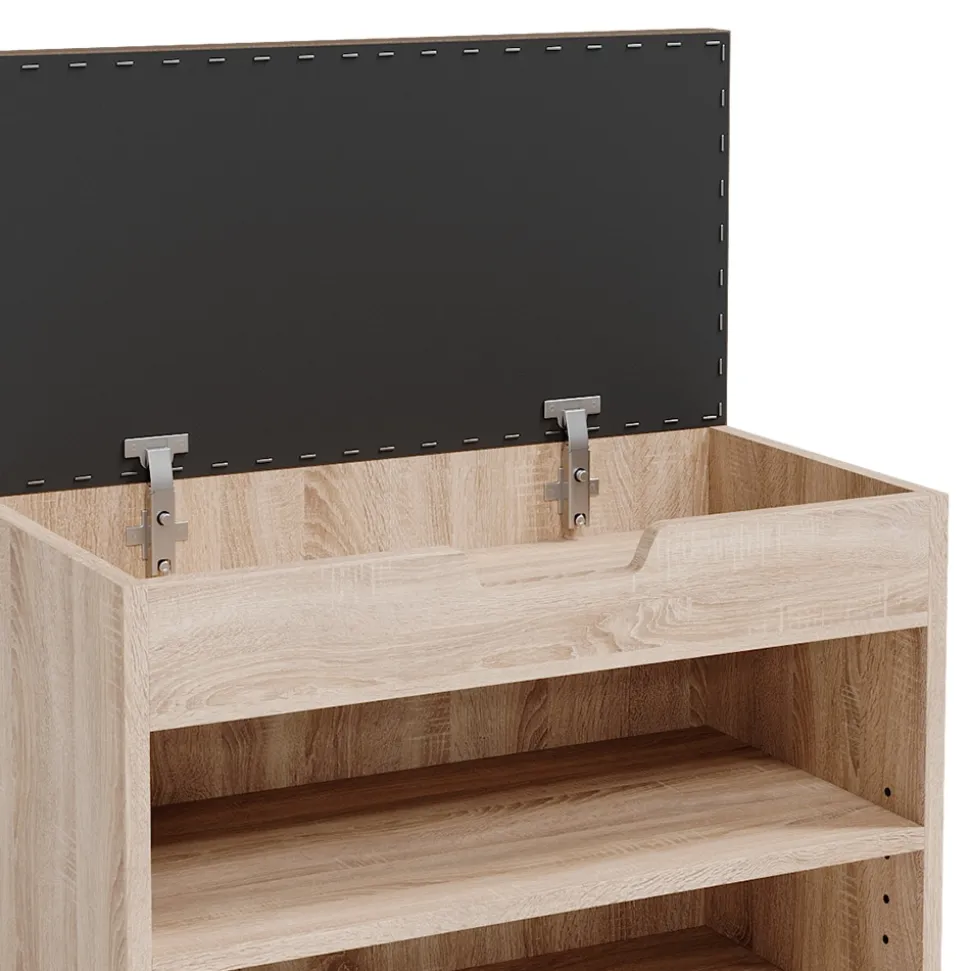 VICCO Schuhbank Schuhschrank Schuhablage Sitzbank Klappdeckel 6 Paar Sonoma