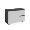Vicco Waschtischunterschrank Waschbeckenunterschrank Badschrank J-shape Anthrazit Weiß modern 80x61cm Badezimmer Schrank Badmöbel Schranktür Schrankschublade Aufbewahrung