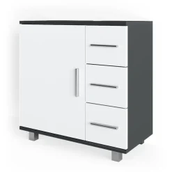 Vicco Waschtischunterschrank Ilias Badschrank Badezimmerschrank Waschbeckenunterschrank Unterstellschrank Weiß Anthrazit