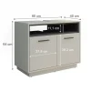 Vicco Waschtischunterschrank Waschbeckenunterschrank Beatrice Grau Anthrazit modern 80x64 cm Badkommode Badschrank Badezimmer Schrank Badmöbel Schranktür Schrankfach