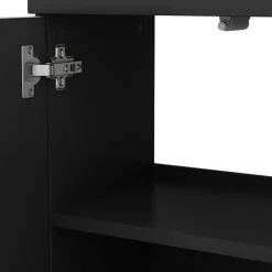 Vicco Waschtischunterschrank Waschbeckenunterschrank Edge Schwarz Weiß modern 60x57 cm Badezimmer Schrank Badschrank Badkommode Badmöbel 2 Türen