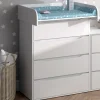 Vicco Wickelkommode Ruben weiß Wickeltisch mit Aufsatz Wickelregal 4 Schubladen