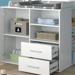 Vicco Wickelkommode Wickeltisch Wickelschrank Lea Weiß Wickelaufsatz Schublade
