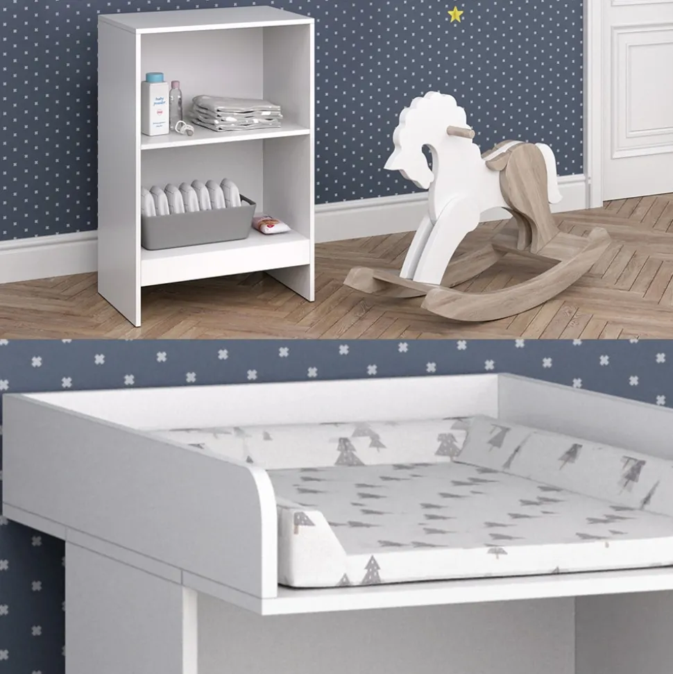 Vicco Wickeltisch Leo weiß Baby Wickelregal Babymöbel Kommode Wickelkommode
