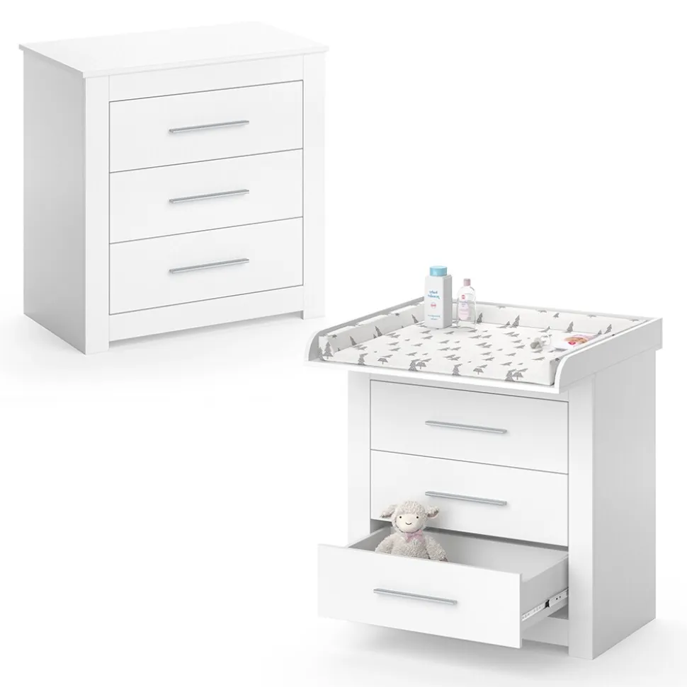 Vicco Wickeltisch MIRO Wickelkommode mit Aufsatz Wickelregal Kommode Schubladen