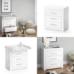 Vicco Wickeltisch MIRO Wickelkommode mit Aufsatz Wickelregal Kommode Schubladen