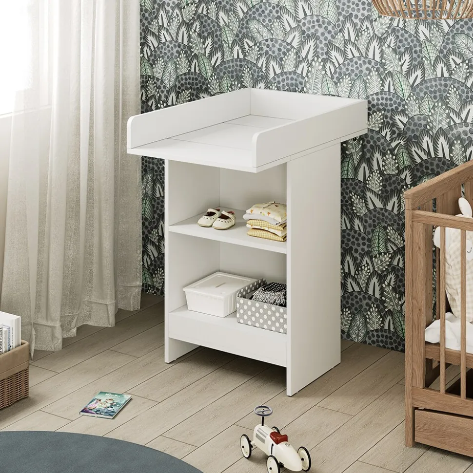 Vicco Wickeltisch Mona 60 x 88 cm, Weiß, Wickelkommode inkl. Wickelauflage