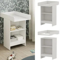 Vicco Wickeltisch Mona 60 x 88 cm, Weiß, Wickelkommode inkl. Wickelauflage