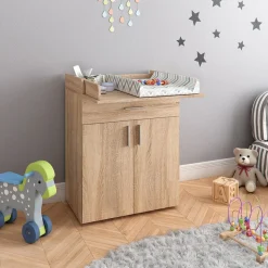 Vicco Wickeltisch Wickelkommode Wickelschrank Lena Sonoma Wickelaufsatz Schublade
