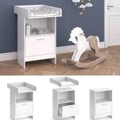 Vicco Wickeltisch Wickelkommode Wickelschrank Leo Wickelaufsatz Schublade Weiß