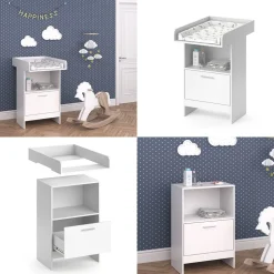 Vicco Wickeltisch Wickelkommode Wickelschrank Leo Wickelaufsatz Schublade Weiß