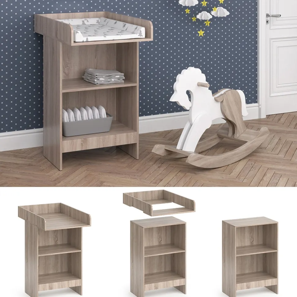 Vicco Wickeltisch Wickelkommode Wickelschrank Leo Wickelaufsatz Sonoma Ablage